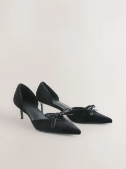 Noir - Chaussures à talons en deux parties avec nœud en velours Forever Comfort®