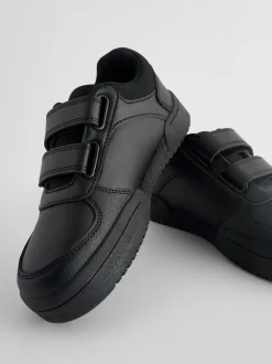 Noir - Chaussures d’école à 3 lanières à Fermeture par contact