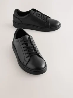 Noir - Chaussures d’école à lacets en cuir