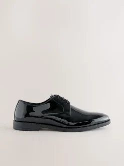 Noir - Chaussures derby en cuir verni