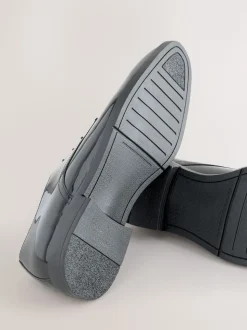 Noir - Chaussures derby en cuir verni