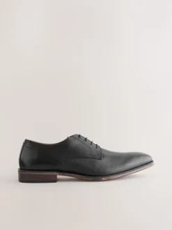 Noir - Chaussures Derby Saffiano en cuir