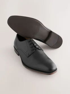 Noir - Chaussures Derby Saffiano en cuir
