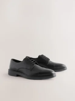 Noir - Chaussures en cuir à bout rapporté