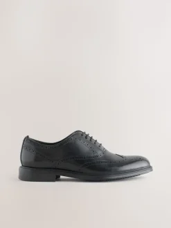 Noir - Chaussures Oxford Wingcap en cuir