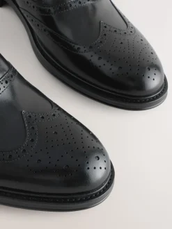 Noir - Chaussures Oxford Wingcap en cuir