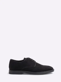 Noir - Chaussures River Island derby en faux daim