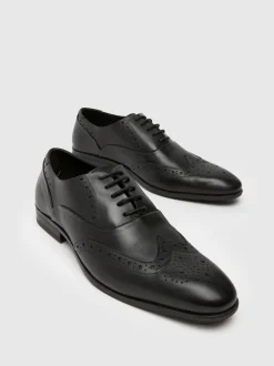 Noir - Chaussures Schuh Row en cuir Brogue