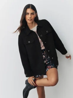 Noir - Chemise-chemise bouclée