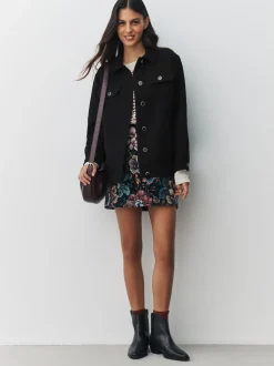 Noir - Chemise-chemise bouclée