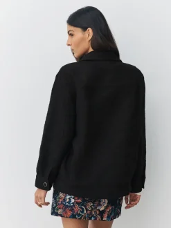 Noir - Chemise-chemise bouclée