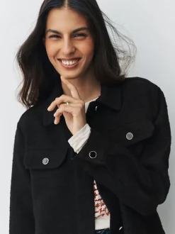 Noir - Chemise-chemise bouclée