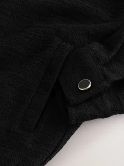 Noir - Chemise-chemise bouclée