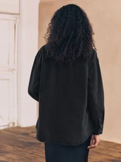 Noir - Chemises oversize en Denim
