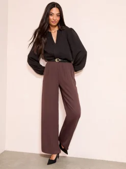 Noir - Chemisier Friends Like These plissé à manches longues sur le devant