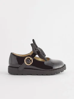 Noir - Chunky Nœud Mary Jane Shoes
