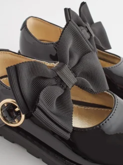Noir - Chunky Nœud Mary Jane Shoes