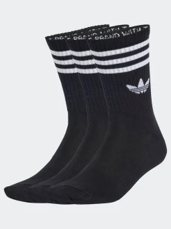 Noir - Col rond - adidas Originals 3-Rayures Chaussettes Col rond 3 paires
