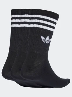 Noir - Col rond - adidas Originals 3-Rayures Chaussettes Col rond 3 paires
