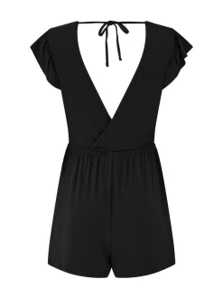 Noir - Combinaison de plage Pour Moi en jersey extensible à volants