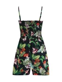 Noir - Combinaison de plage tissée Pour Moi avec corsage froncé sans bretelles