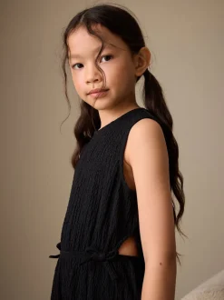 Noir - Combinaison en jersey Effet froissé (3-16ans)