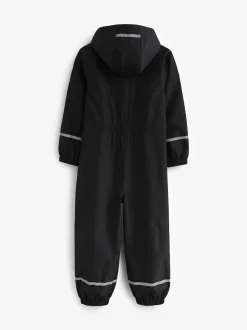 Noir - Combinaison imperméable zippée à capuche (12mois -10ans)