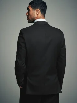 Noir - Coupe ajustée Flannel Costume Veste