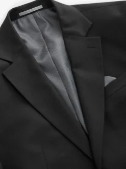 Noir - Coupe ajustée Flannel Costume Veste