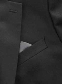 Noir - Coupe ajustée Flannel Costume Veste