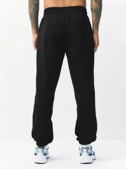 Noir - Coupe ample - Pantalon de Joggings en coupe ajustée à dos brosse