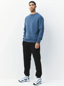 Noir - Coupe ample - Pantalon de Joggings en coupe ajustée à dos brosse