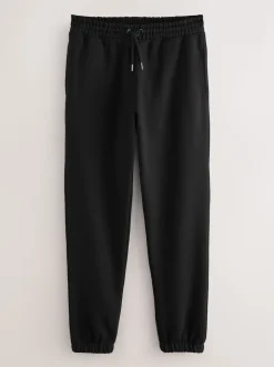 Noir - Coupe ample - Pantalon de Joggings en coupe ajustée à dos brosse