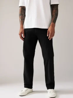 Noir - Coupe ample - Pantalon chino stretch