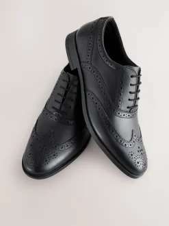 Noir - Coupe classique - Chaussures Richelieu Oxford en cuir