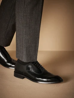 Noir - Coupe classique - Chaussures avec bout Oxford semelle en cuir Signature
