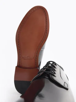 Noir - Coupe classique - Signature Leather Sole Derby Chaussures