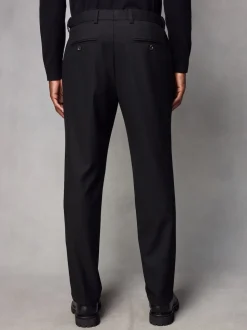 Noir - Coupe classique Pantalons élégants With Wool