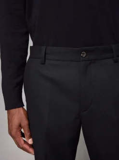 Noir - Coupe classique Pantalons élégants With Wool