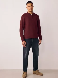 Noir - Coupe fuselée régulière - délavé vintage Denim Jeans