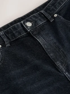 Noir - Coupe fuselée régulière - délavé vintage Denim Jeans