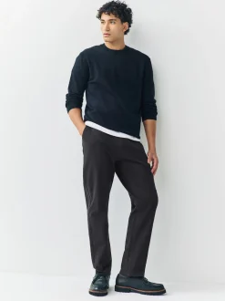 Noir - Coupe fuselée régulière - Pantalon chino stretch