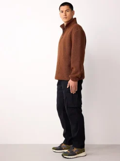 Noir - Coupe fuselée régulière - Pantalon cargo stretch en coton