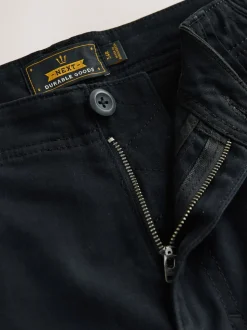 Noir - Coupe fuselée régulière - Pantalon cargo stretch en coton