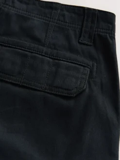 Noir - Coupe fuselée régulière - Pantalon cargo stretch en coton