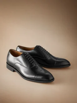 Noir - Coupe large - Chaussures avec bout Oxford semelle en cuir Signature