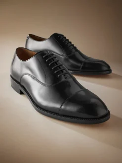 Noir - Coupe large - Chaussures avec bout Oxford semelle en cuir Signature