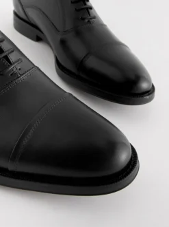 Noir - Coupe large - Chaussures Oxford à bout en cuir