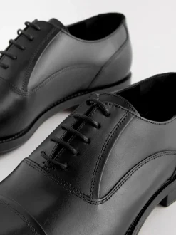 Noir - Coupe large - Chaussures Oxford à bout en cuir