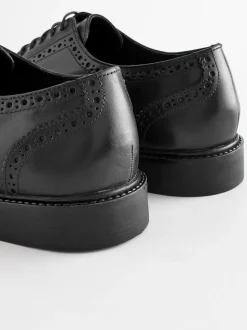 Noir - Coupe large - Chaussures Richelieu derby en cuir